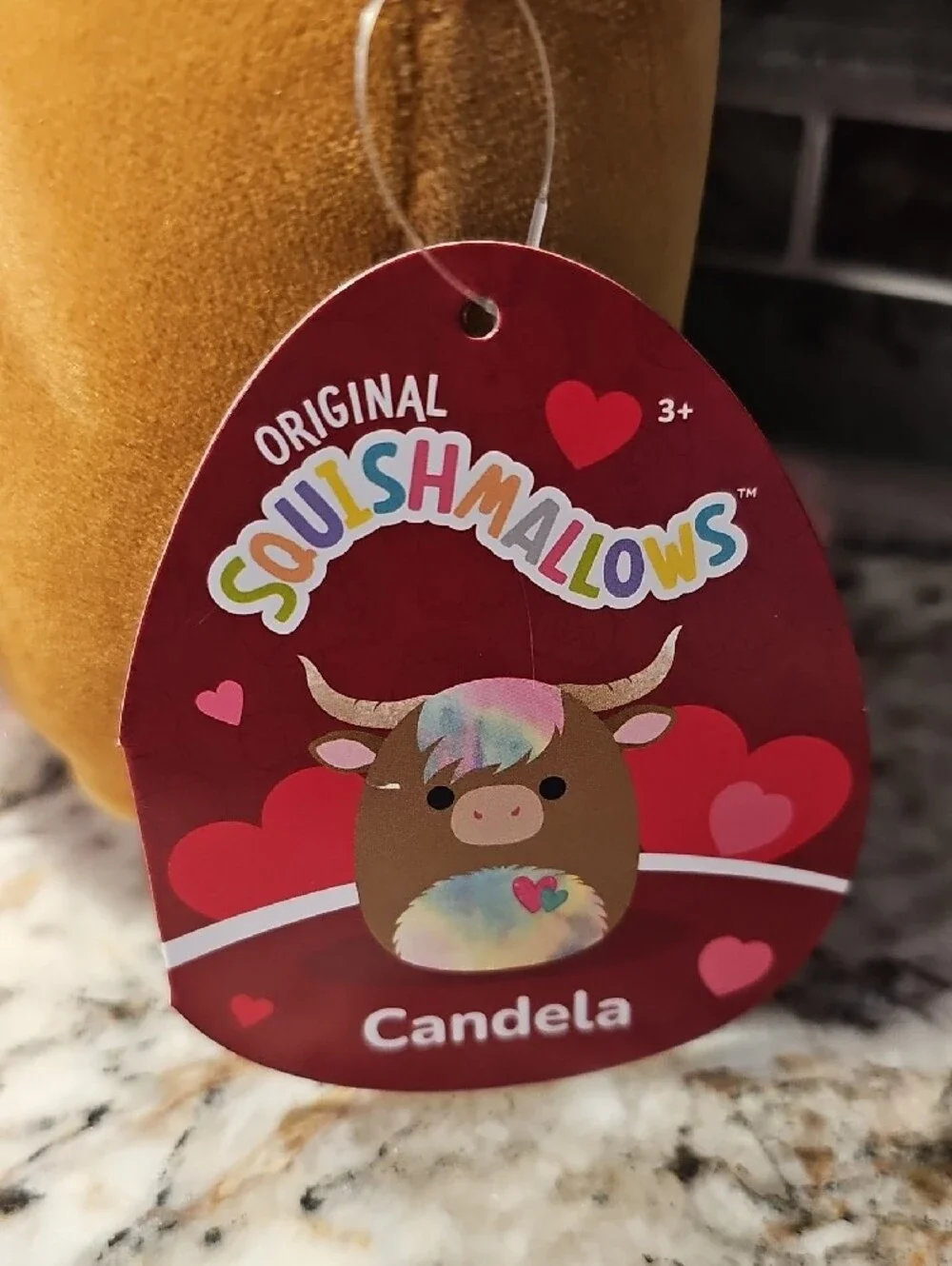 Squishmallows Brown Plush with Pink, White and Blue Accents